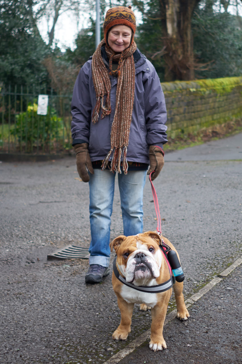 Dog with owner portrait, Marsden, West Yorkshire - photo by Ian Tragen